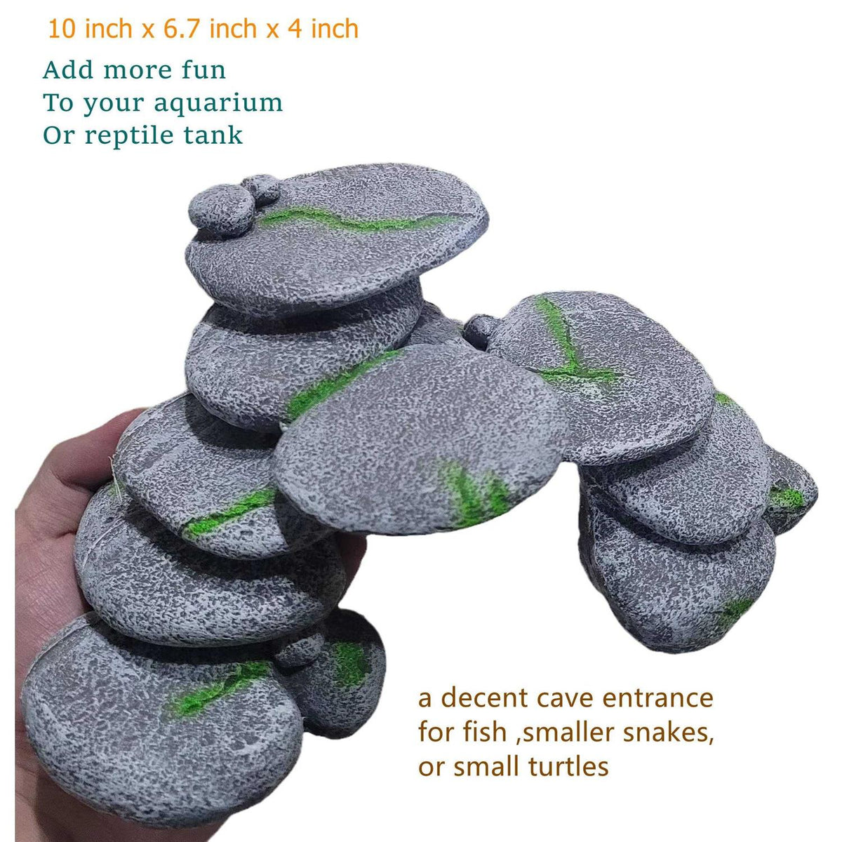 Simulation Cobblestone Aquarium Decoration Hide Cave W30395