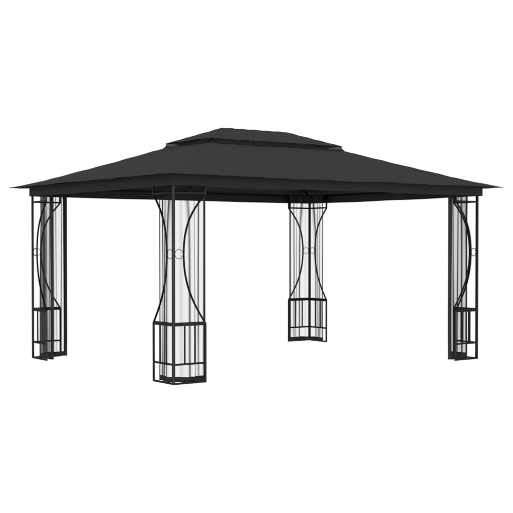 9.8'x13.1'x8.7' Anthracite Gazebo with Nets X753