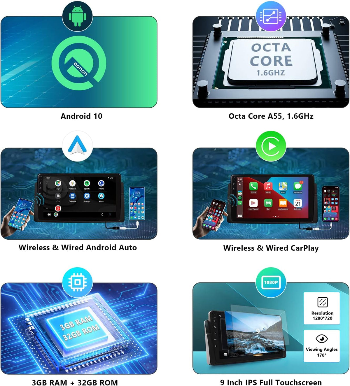 9 Inch Car Stereo Receiver with Bluetooth 5.0 Z70472