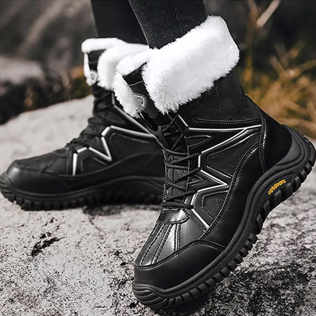 Fur Lining Mid-Calf Snow Boots J97505