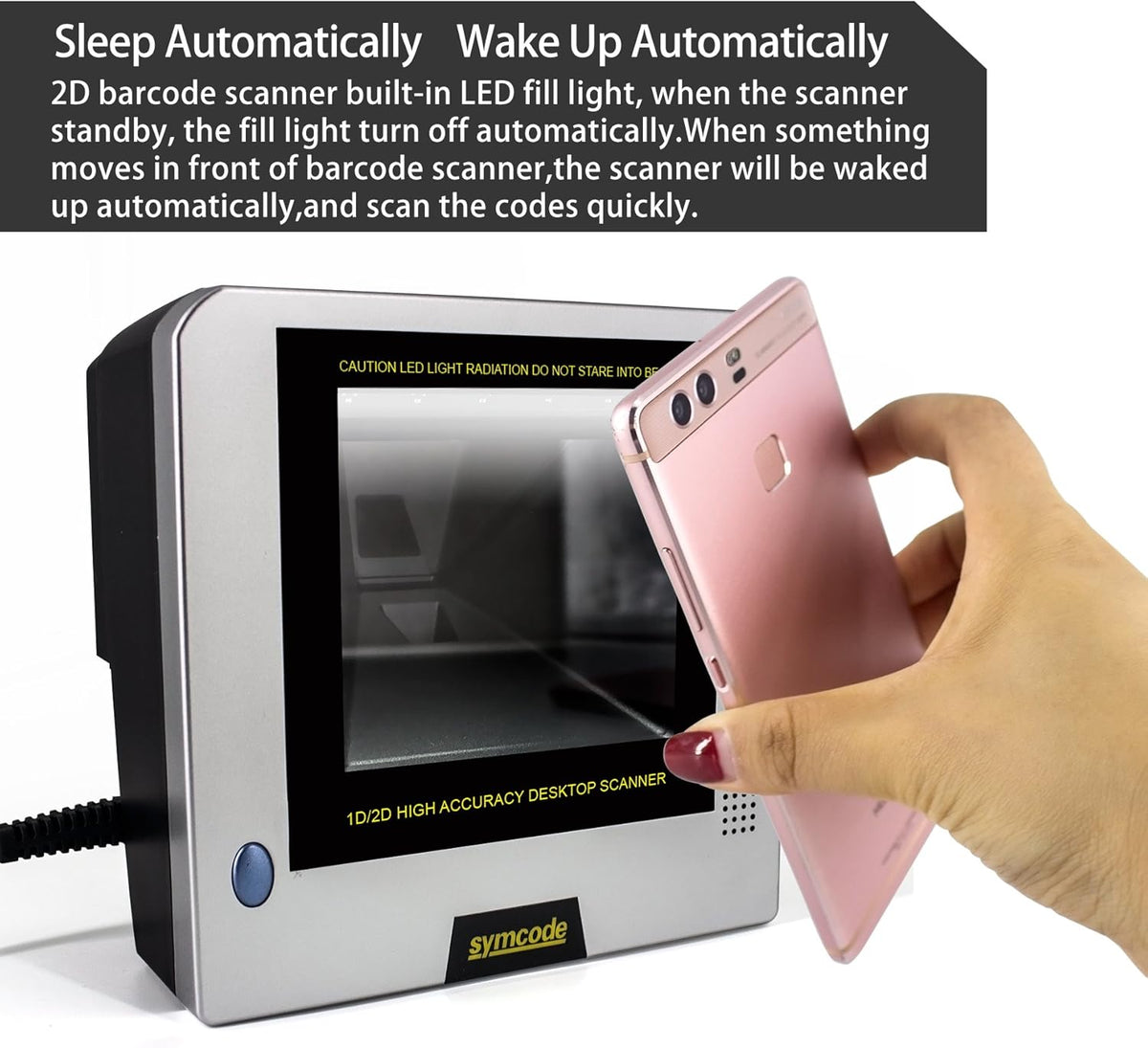 2D QR Barcode Scanner Omnidirectional Hands-Free Automatic Barcode Reader K664
