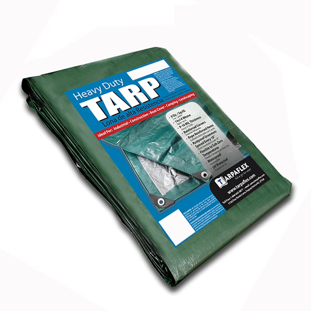 Green/Silver Heavy Duty Polyethylene Tarp, 12’ x 14’, 5 oz. A844
