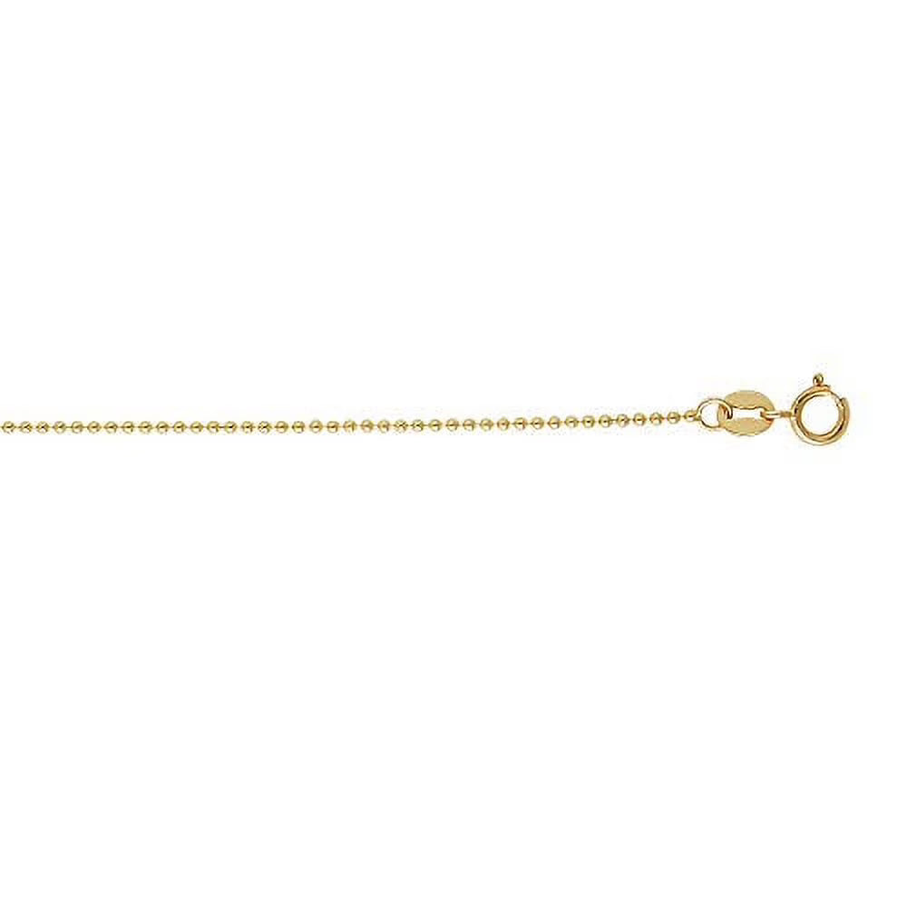 14k Solid Yellow Gold Bead Chain Necklace, 16 Inches B349527