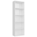5-Tier High Gloss White Chipboard Book Cabinet J27649