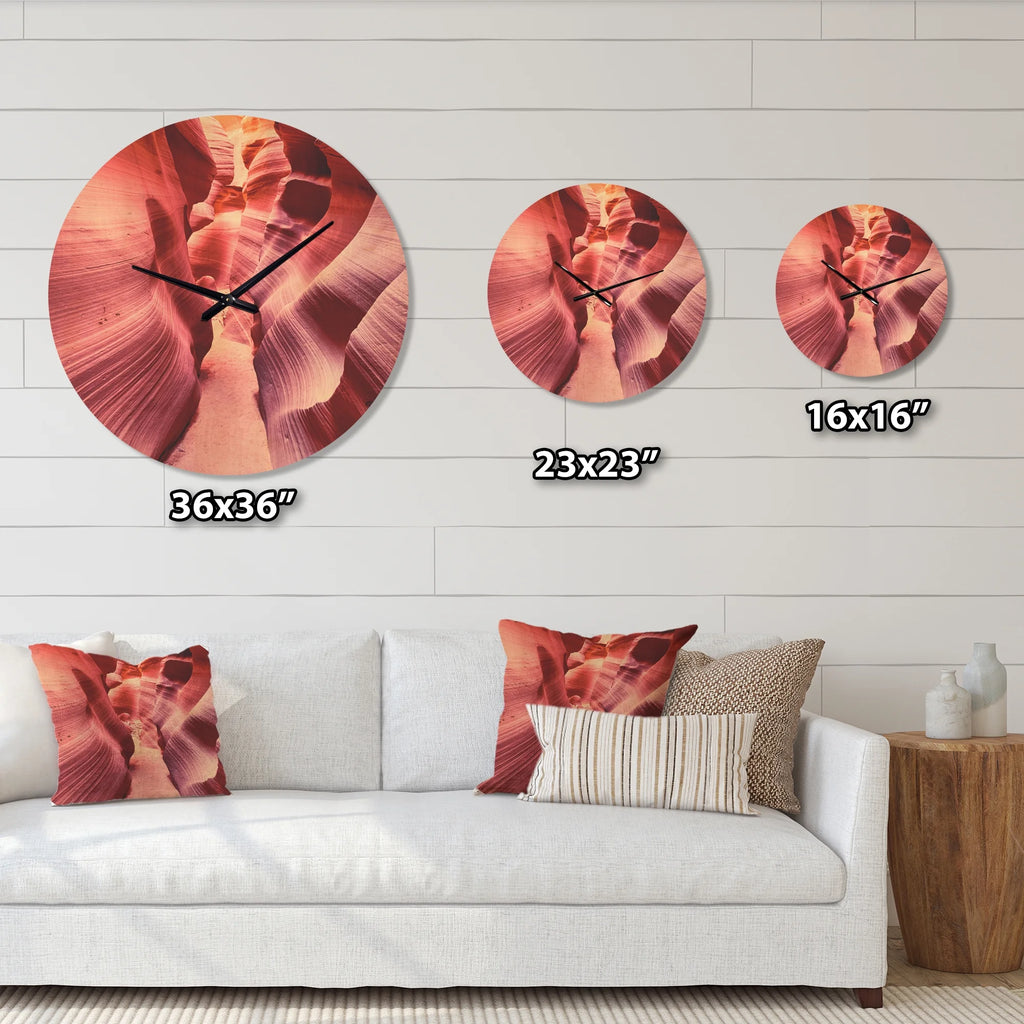 Famous Antelope Canyon Landscape Wood Wall Clock T652