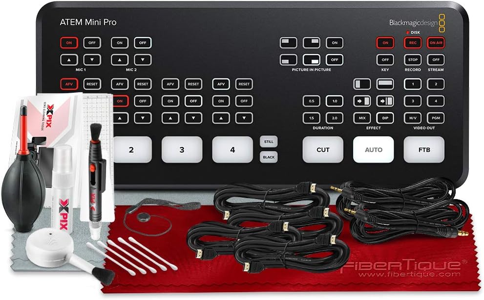 ATEM Mini Pro HDMI Live Stream Switcher with Basic Accessory Bundle Y830283