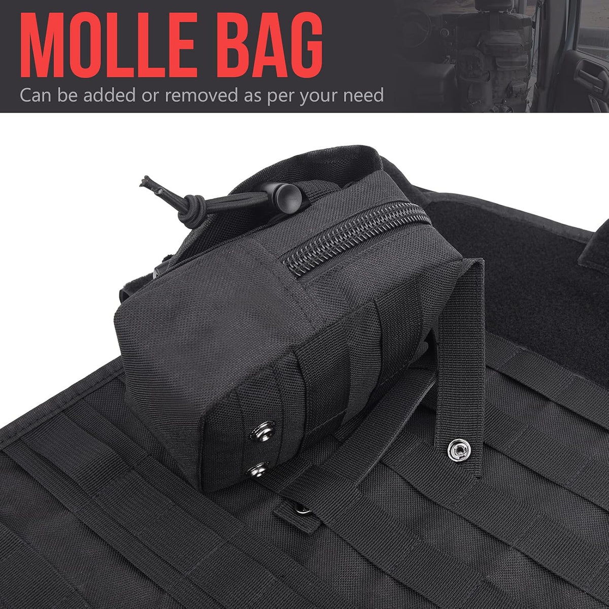 Tactical Car Seat Back Organizer with 6 Detachable Pockets Pack of 2 E1438