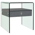 Gray High Gloss Nightstand C47716