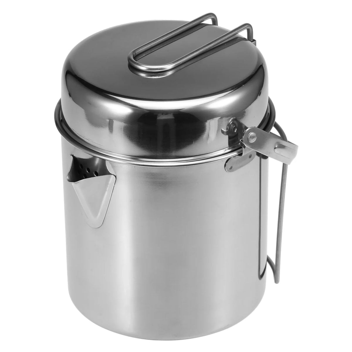 1L Stainless Steel Cooking Kettle with Foldable Handle U98727