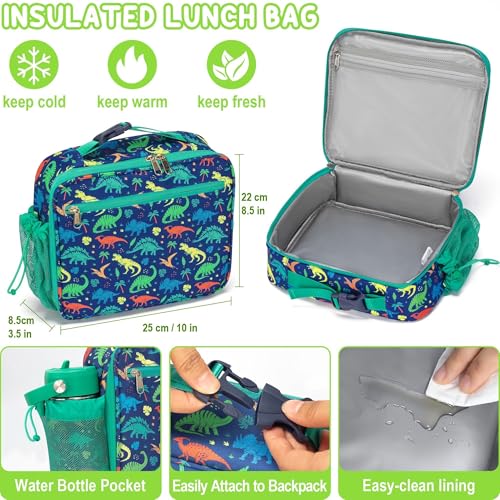 3-Compartment 32OZ Bento Lunch Box with Thermos, Lunch Bag, Insulated Food Jar & Ice Pack Set A302
