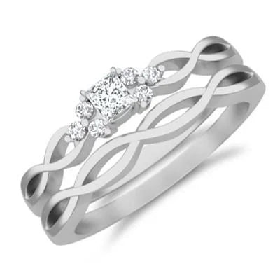 1.50 Carat Princess Cut Moissanite Ring Set on 10k Gold Q87013