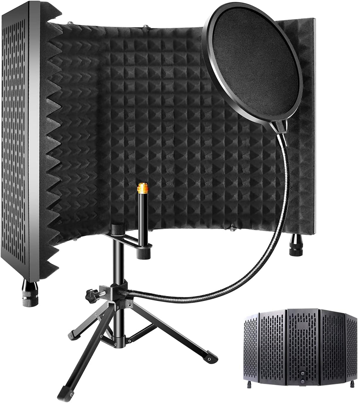 Microphone Isolation Shield with Tripod Stand and Pop Filter, Pack of 2 B3471