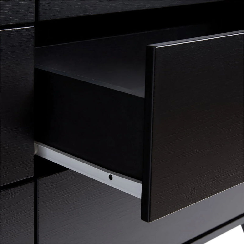Black 6 Drawer Wood Dresser S24986