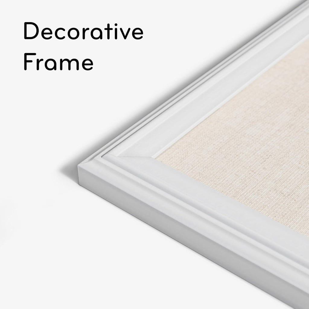 23"x17" White Wood Style Frame Bulletin Board P90989