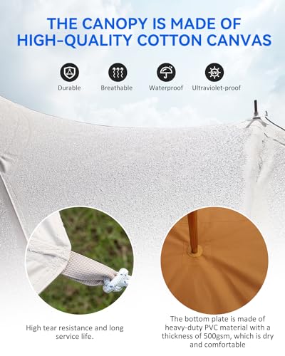 4 Seasons Canvas Bell Tent with 2 Stove Jack X22319