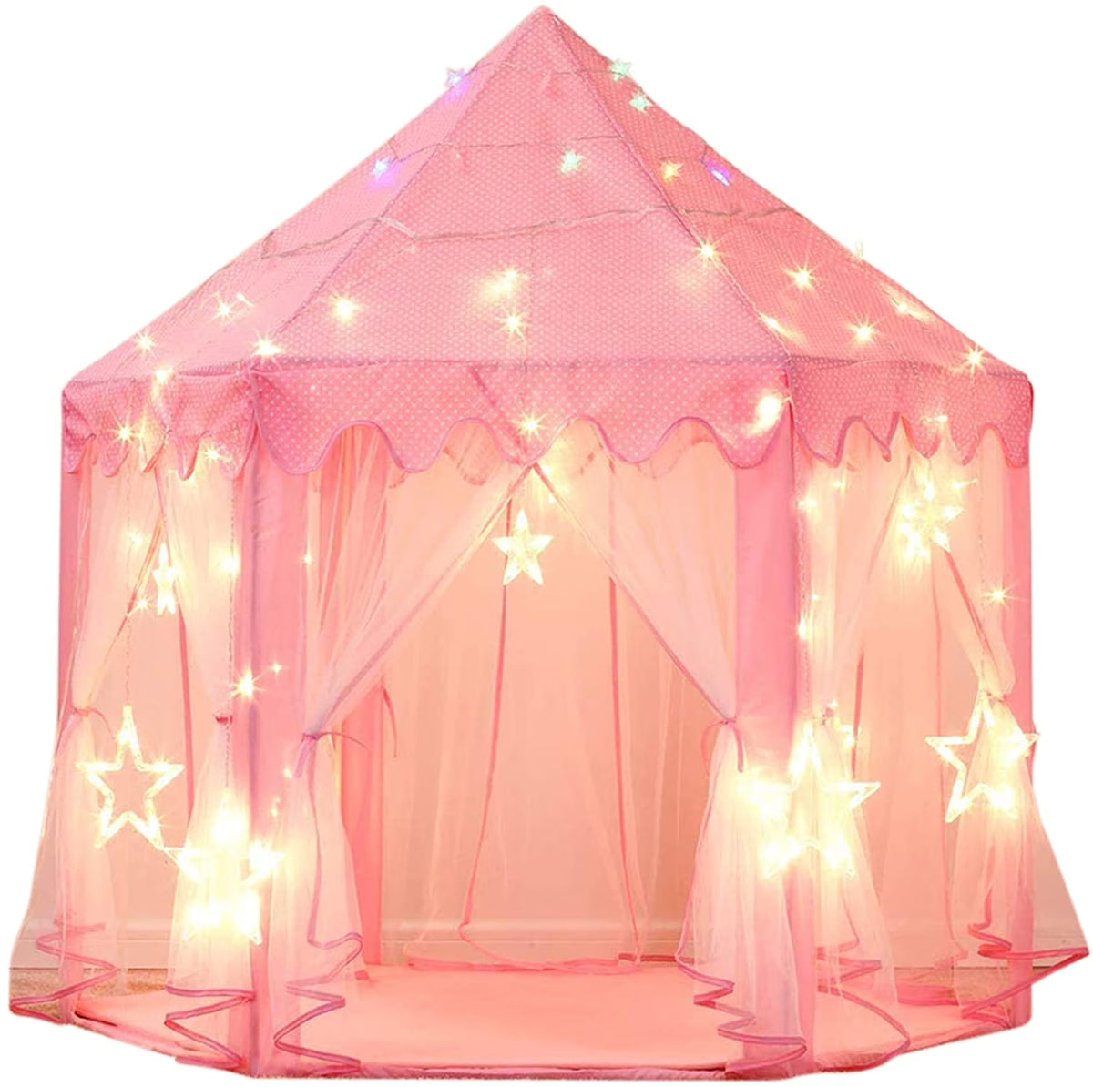 Princess Tent Large Playhouse Kids Castle Play Tent with Led Lamps V8012