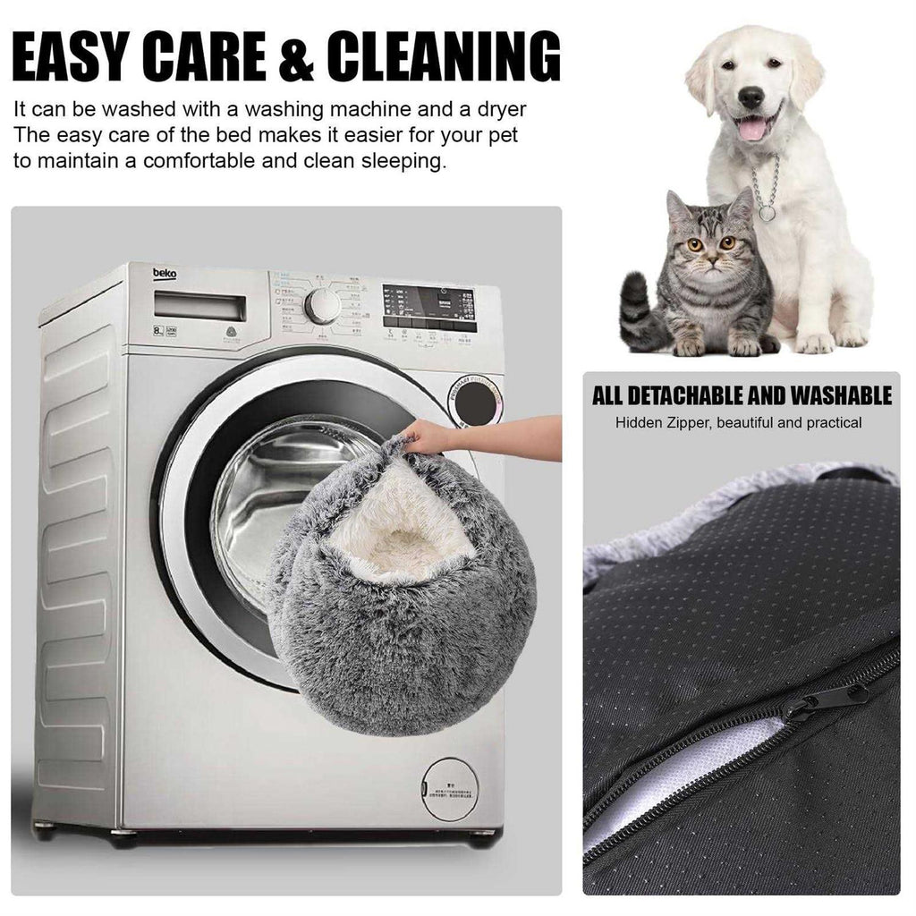 Hooded Round Dog Bed & Cat Cave G423