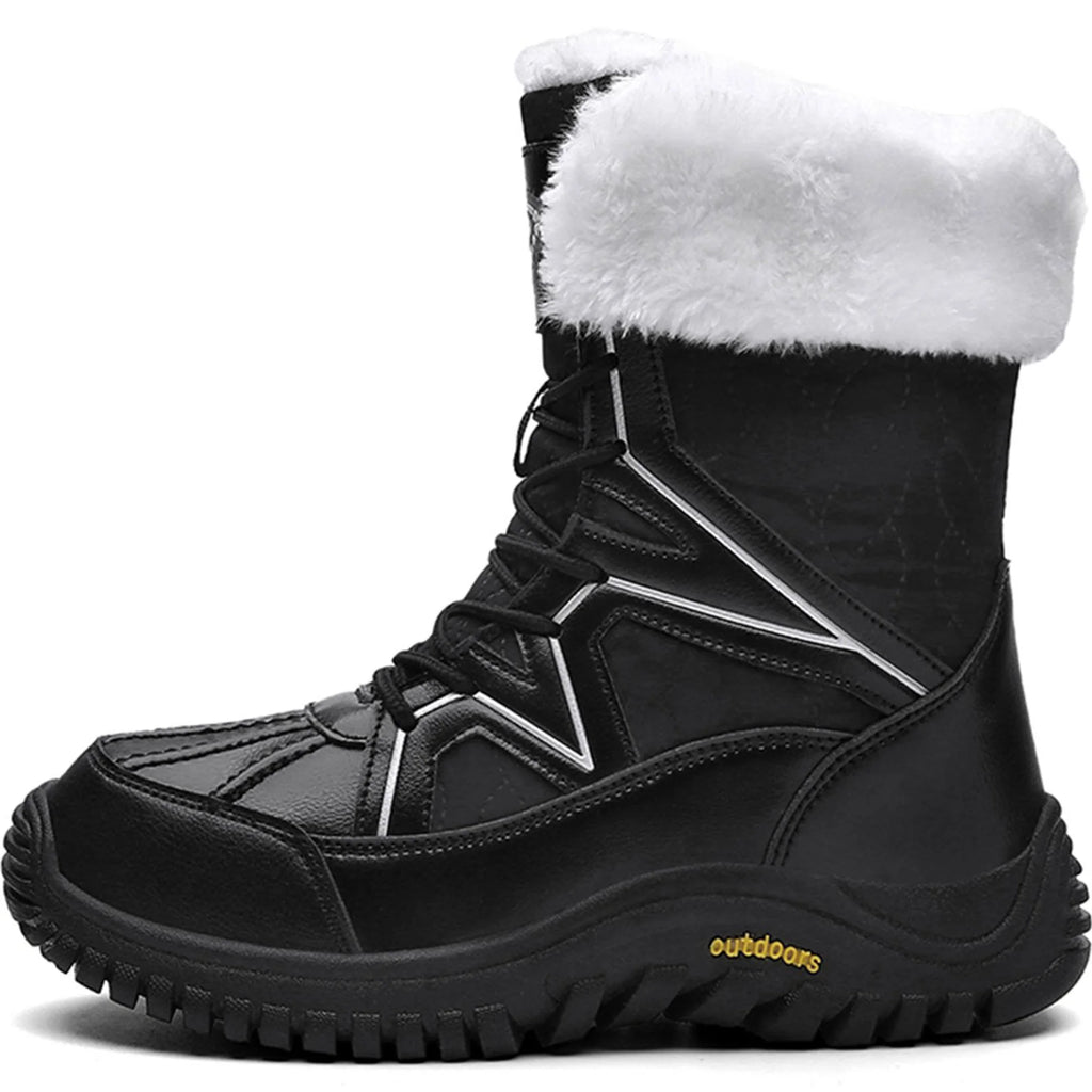 Fur Lining Mid-Calf Snow Boots J97505