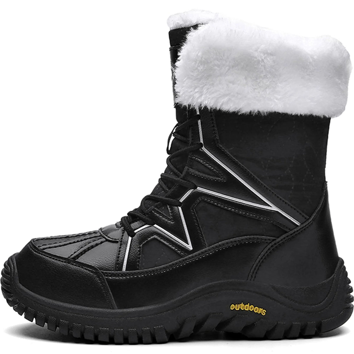 Fur Lining Mid-Calf Snow Boots J97505