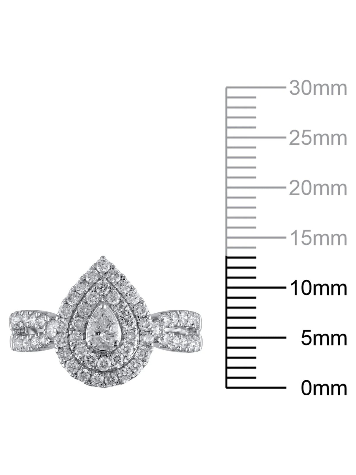 Pear cut Diamond Engagement Ring in 10kt White Gold F738911