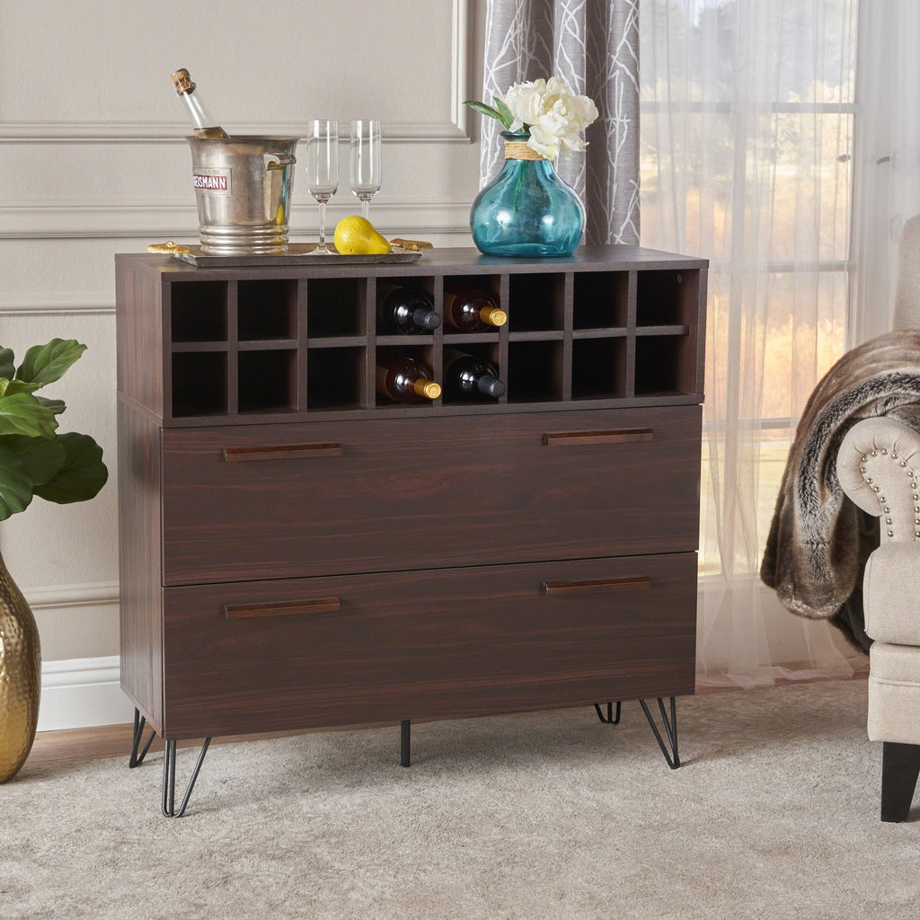 Bar Cabinet in Sonoma Gray Oak and Black A96935