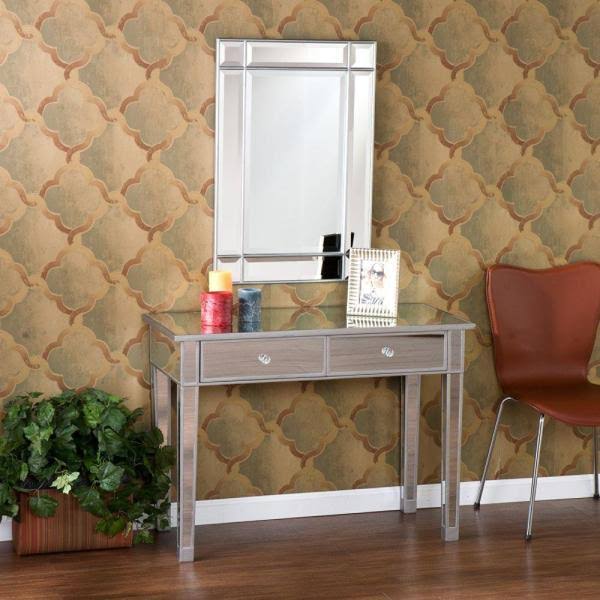 Matte Silver Storage Console Table B317231