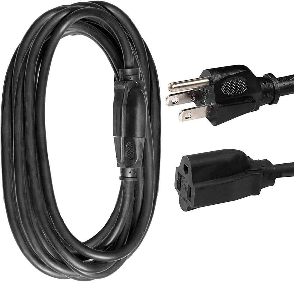 Black Oil Resistant Extension Cord 100 Ft SJTOW Pack of 2 T674460