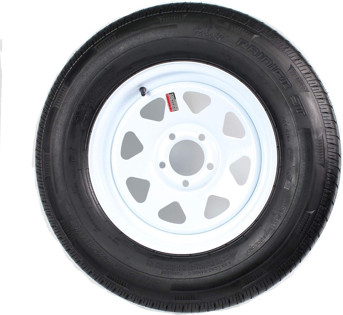 Mounted Radial Trailer Tire and Rim ST205/75R15 15X5 5-4.5 White Spoke Wheel R103279