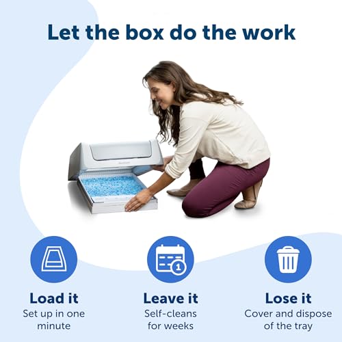 Self-Cleaning Cat Litterbox with Disposable Crystal Tray M16640