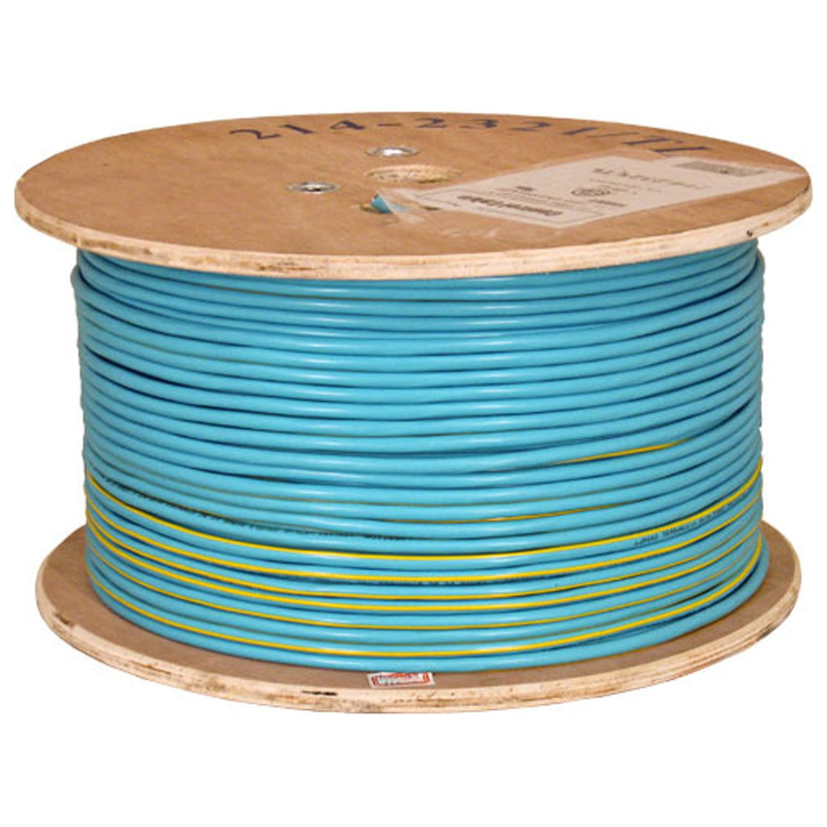 Teal with Yellow Stripe Shielded Data and Power Cable, 1000ft Spool D7579