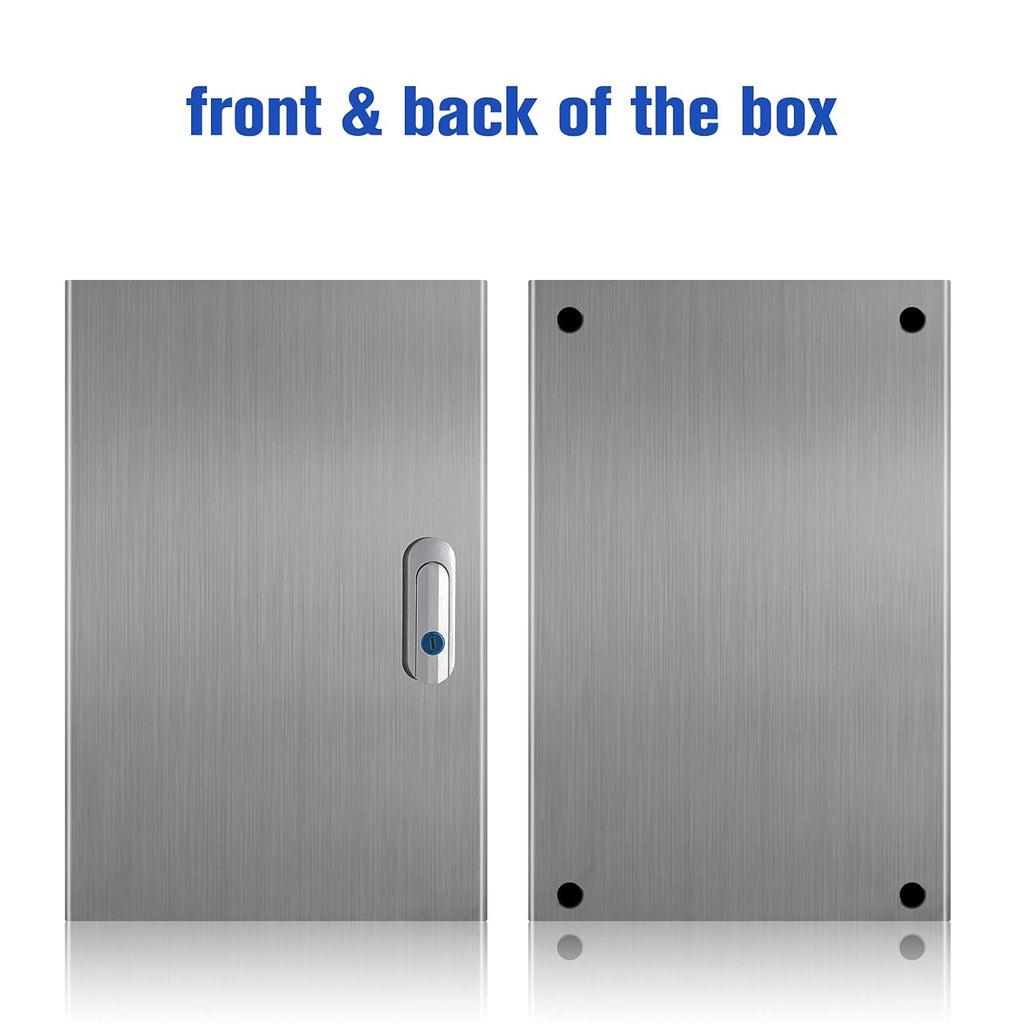 304 Stainless Steel IP65 Waterproof Junction Box with Lock (11.8x 9.8x 5.5) N3213
