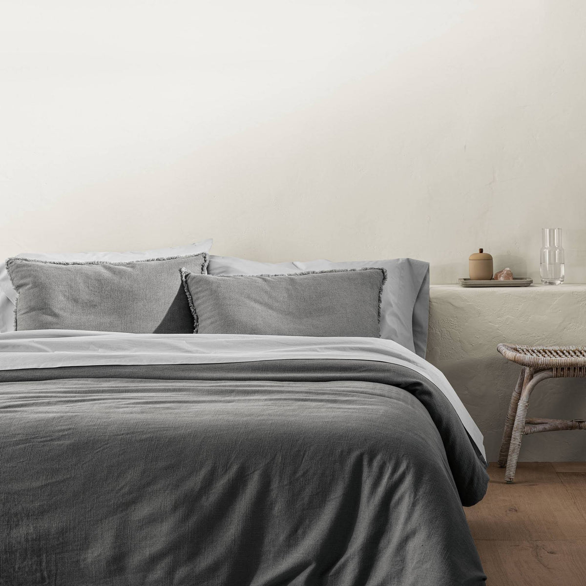 Full/Queen Linen Blend Comforter and Sham Set I76419
