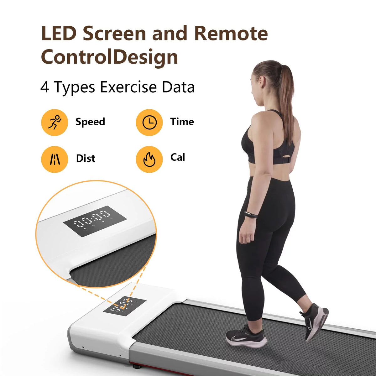 300lb 2.5HP Under Desk Treadmill with LED Display K330