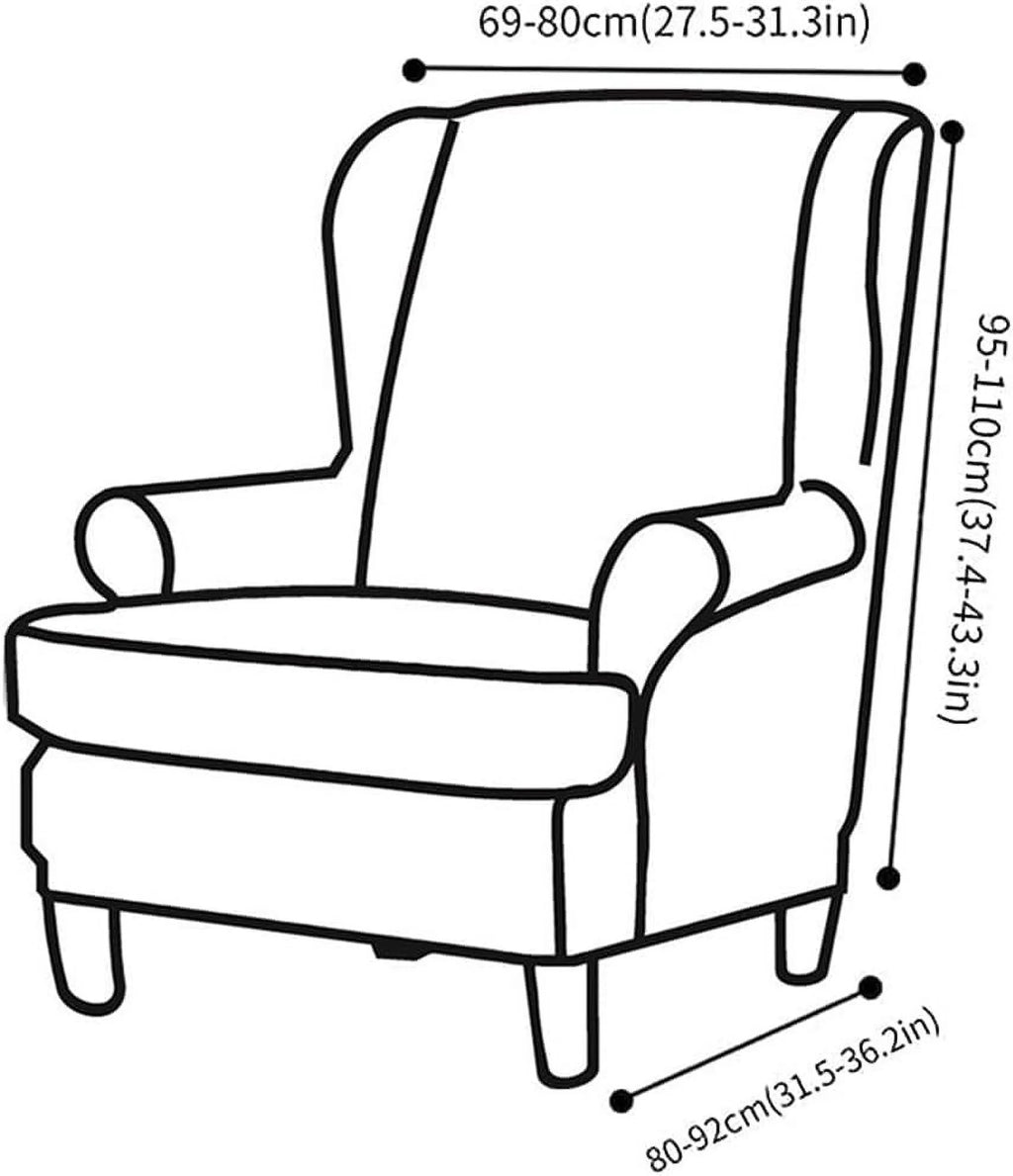 Orange Velvet Stretch Wingback Chair Sofa Slipcover with Elastic Bottom F307