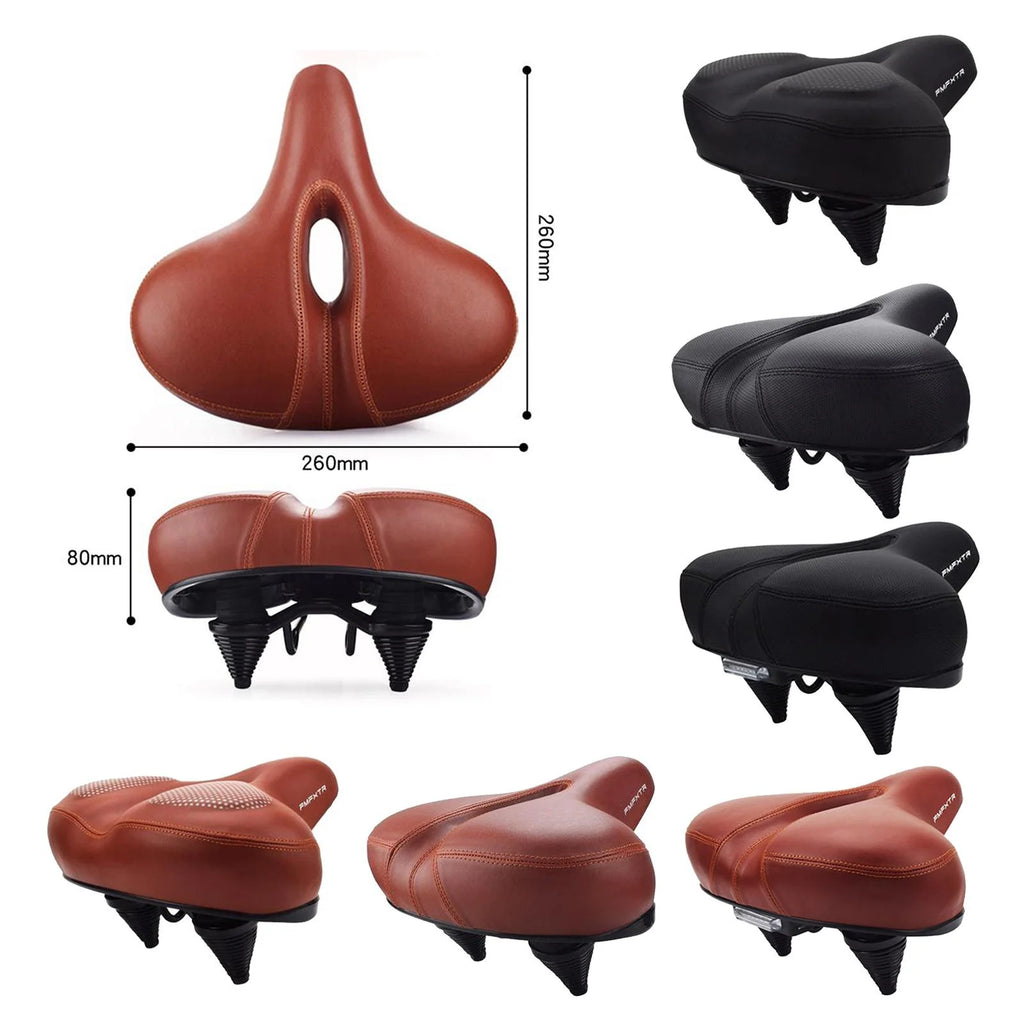 Brown Gel Waterproof Bike Seat Cushion with Taillight H83641