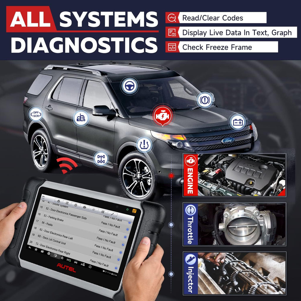 Autel MaxiCOM MK808TS Pro 4PCS 2in1 315/433Mhz TPMS Sensors Diagnostic Scan Tool U3226