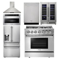 36 Propane Dual Fuel Range, Range Hood, Microwave, Refrigerator, Dishwasher, Wine Cooler S25093