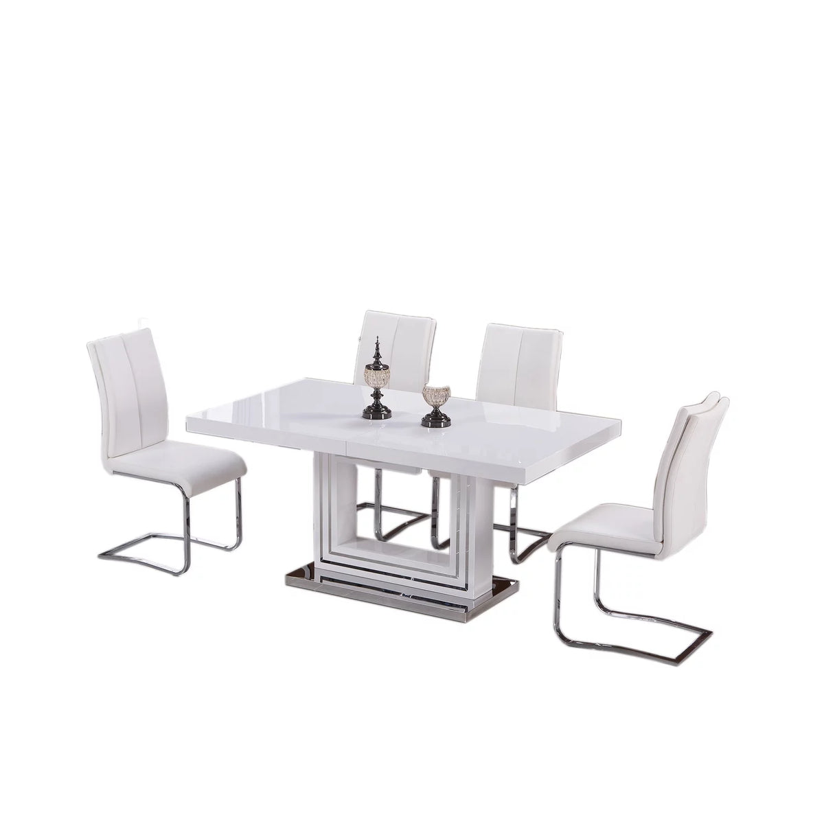 White 5-piece Solid Wood Dining Set L59991