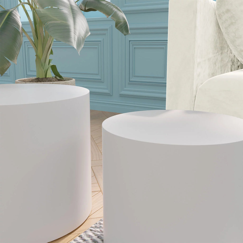 Set of 2 MDF Side Table Coffee Table End Table Nesting Table H53813