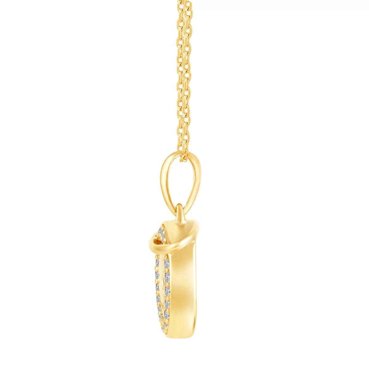 925 Sterling Silver Yellow Gold Face Pendant Necklace C287515