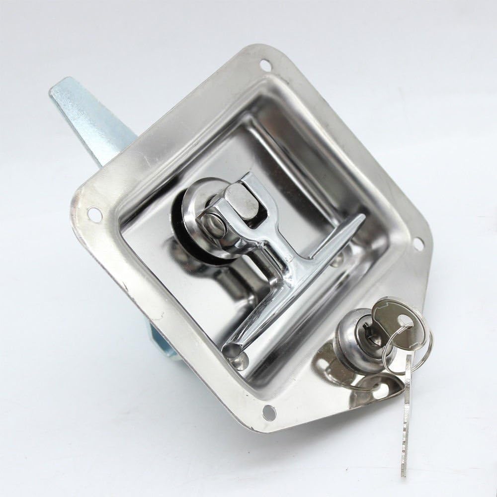 4Pcs T-Handle Lock 304 Stainless Steel Trailer Door Latch with Gasket O80192