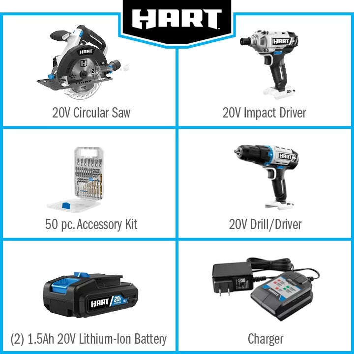 20-Volt 3-Tool Combo Kit with 50-Piece Accessory Kit A212