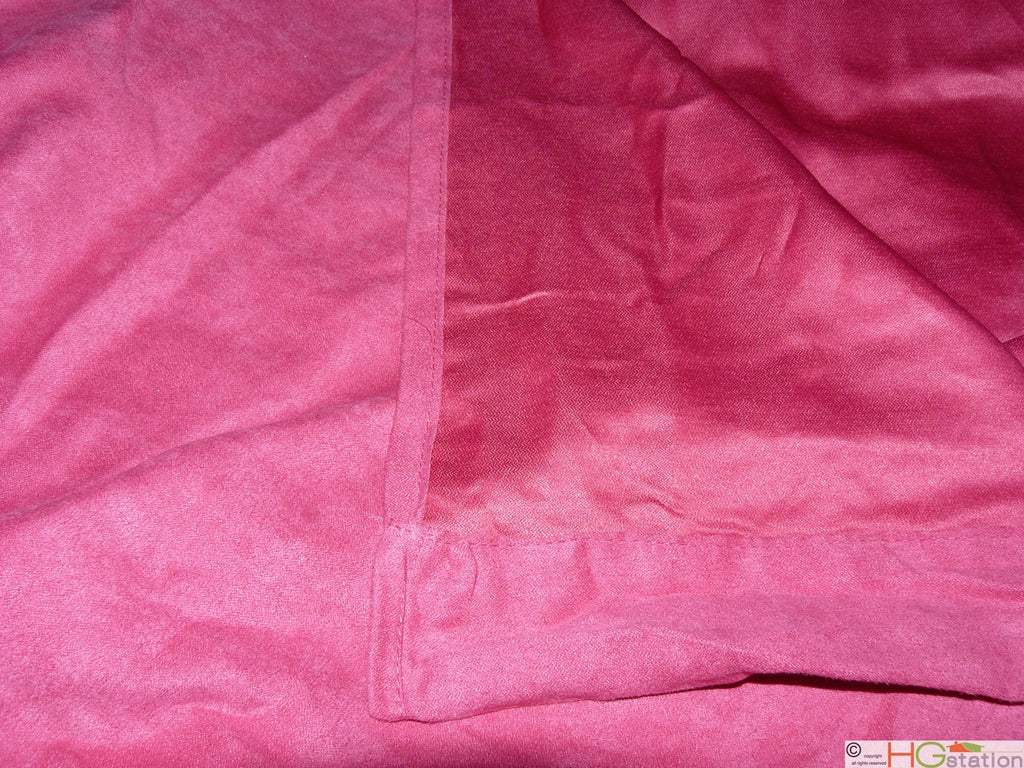 Hot Pink Faux Suede Grommet Curtain Panel Set 54x84 A2211