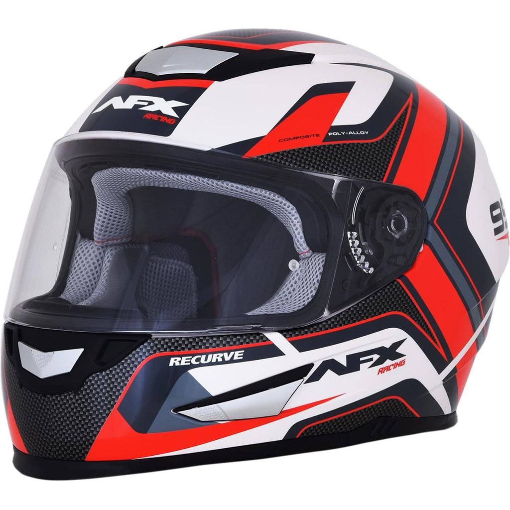 Pearl White/Red Recurve Helmet F366