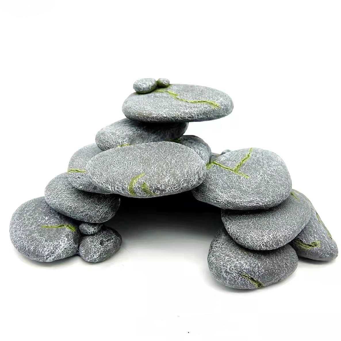 Simulation Cobblestone Aquarium Decoration Hide Cave W30395