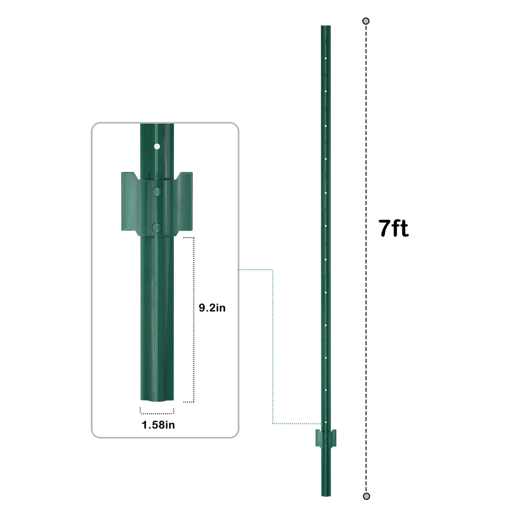 7 Feet Metal Fence Post Pack of 10 B140465