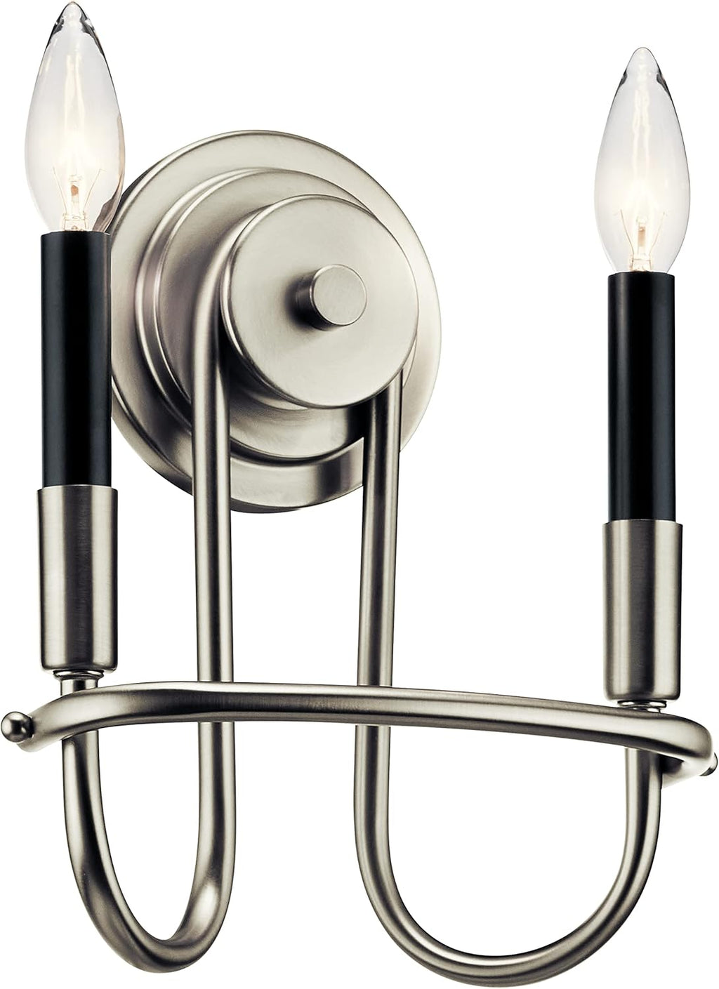 2 Light Brushed Nickel Wall Sconce N2344