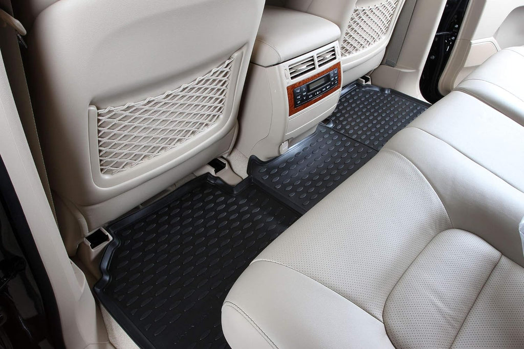 Black Floor Mats Front & 2nd Row Seat Liner Set J993478