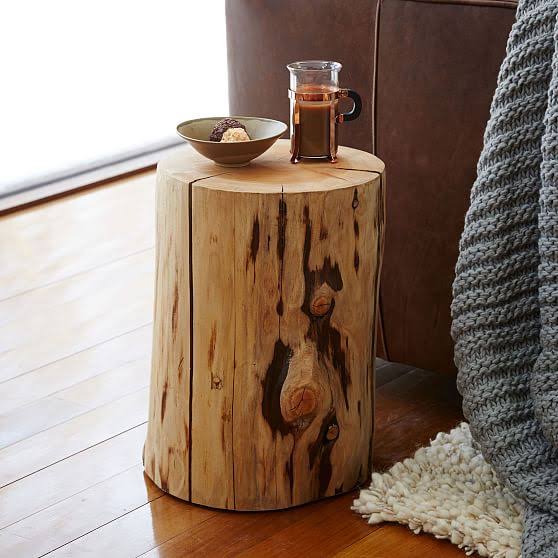 Natural Tree-Stump Side Table S211454