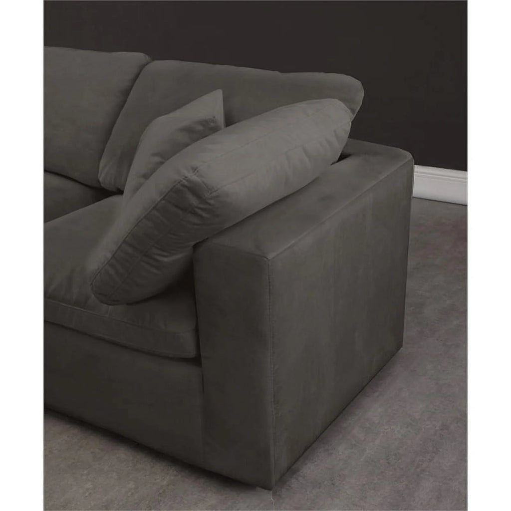 Gray Velvet Modular Sectional A74385